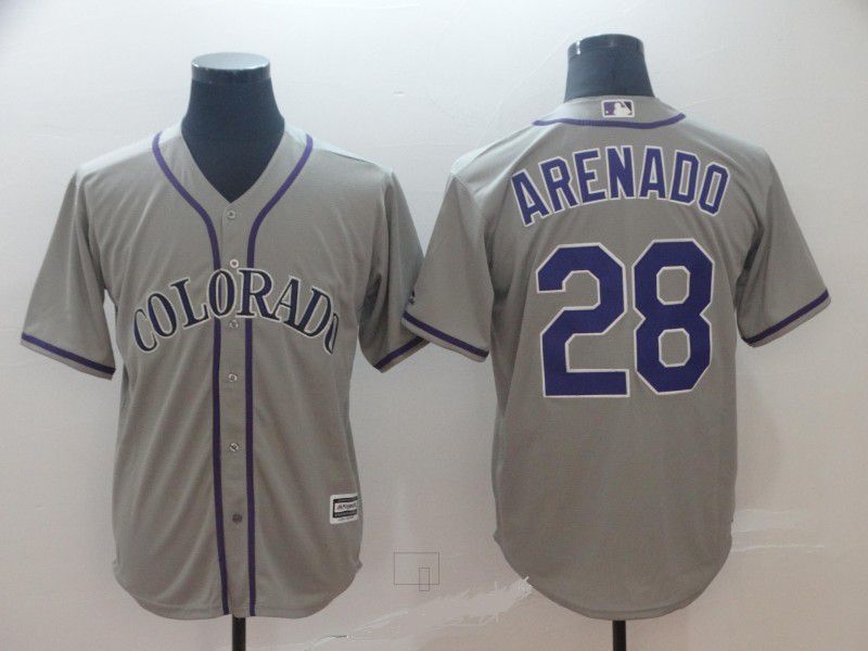 Men Colorado Rockies 28 Arenado Grey Game MLB Jersey